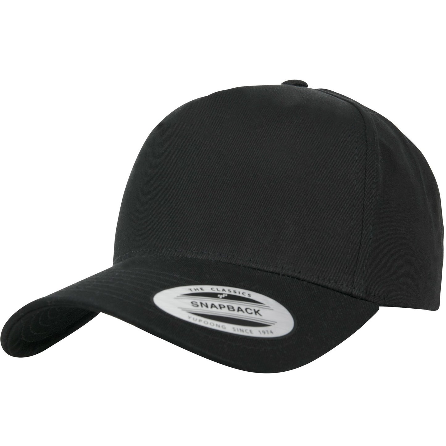 Black - Front - Flexfit By Yupoong 5 Panel Classic Snapback Cap