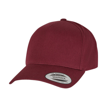 Maroon - Front - Flexfit By Yupoong 5 Panel Classic Snapback Cap
