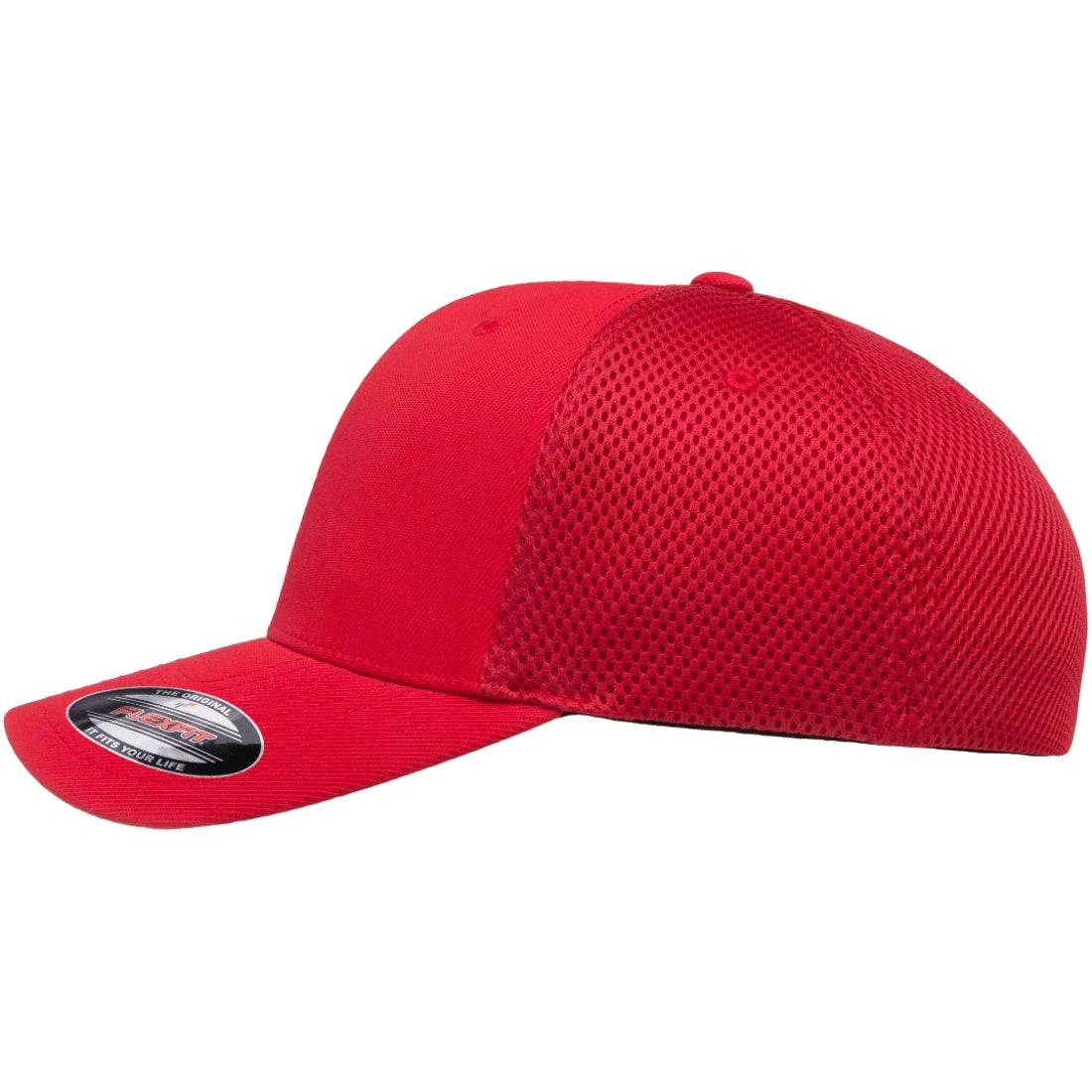 Red - Side - Flexfit By Yupoong Flexfit Tactel Mesh Cap