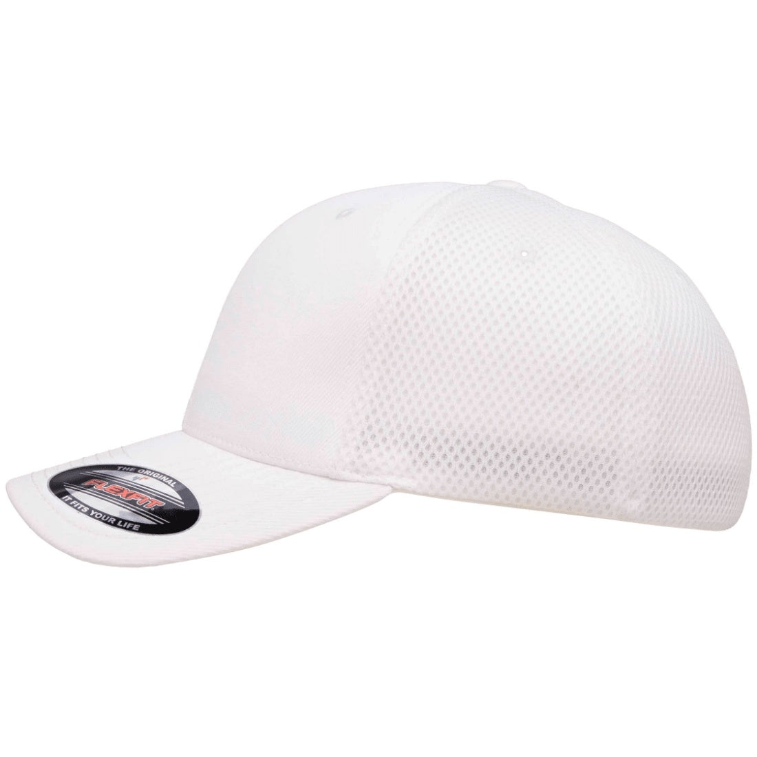 White - Side - Flexfit By Yupoong Flexfit Tactel Mesh Cap