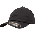 Black - Front - Flexfit By Yupoong Mens Cotton Twill Dad Cap