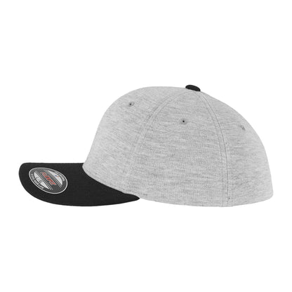 Grey-Black - Side - Flexfit By Yupoong Double Jersey 2 Tone Cap