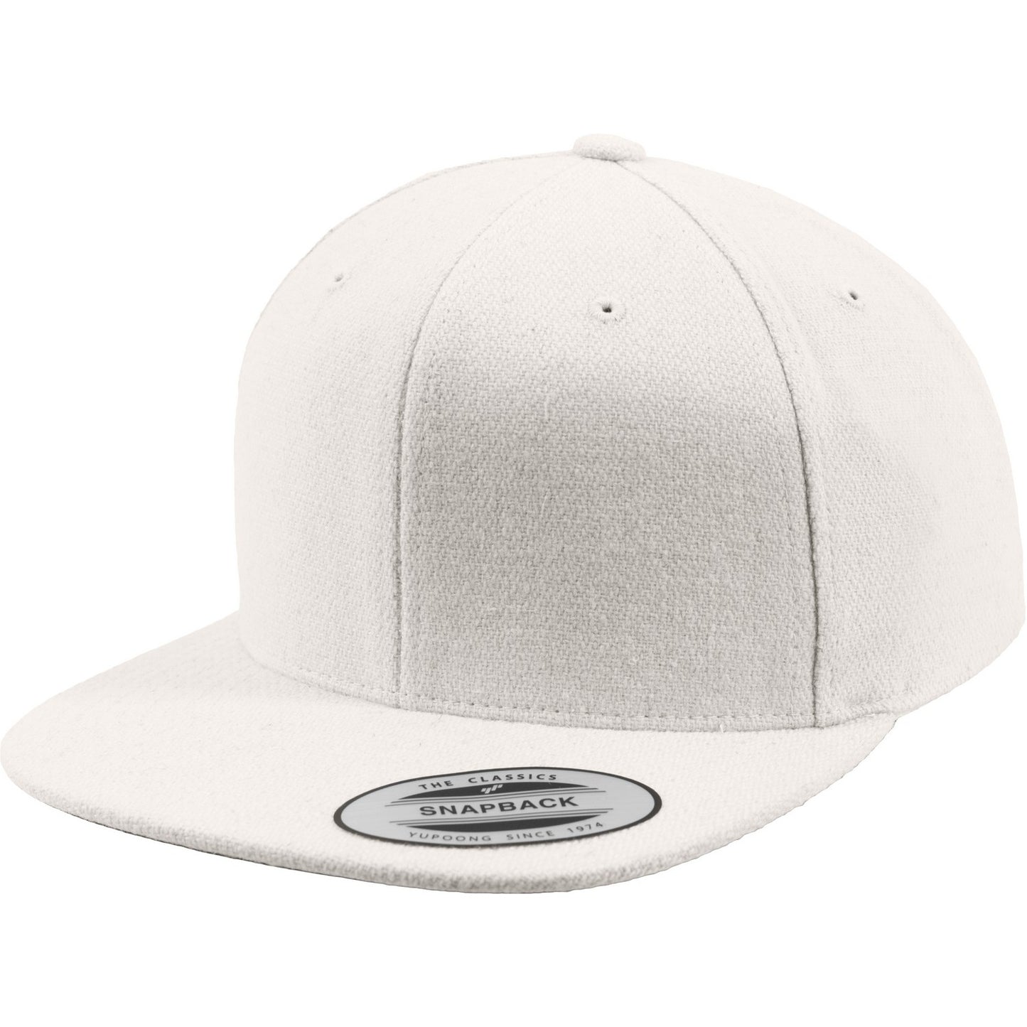 White - Front - Flexfit By Yupoong Melton Wool Snapback Cap