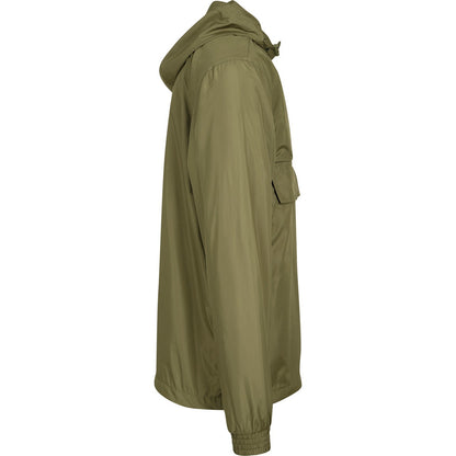 Olive - Side - Build Your Brand Unisex Adults Basic Pullover Jacket