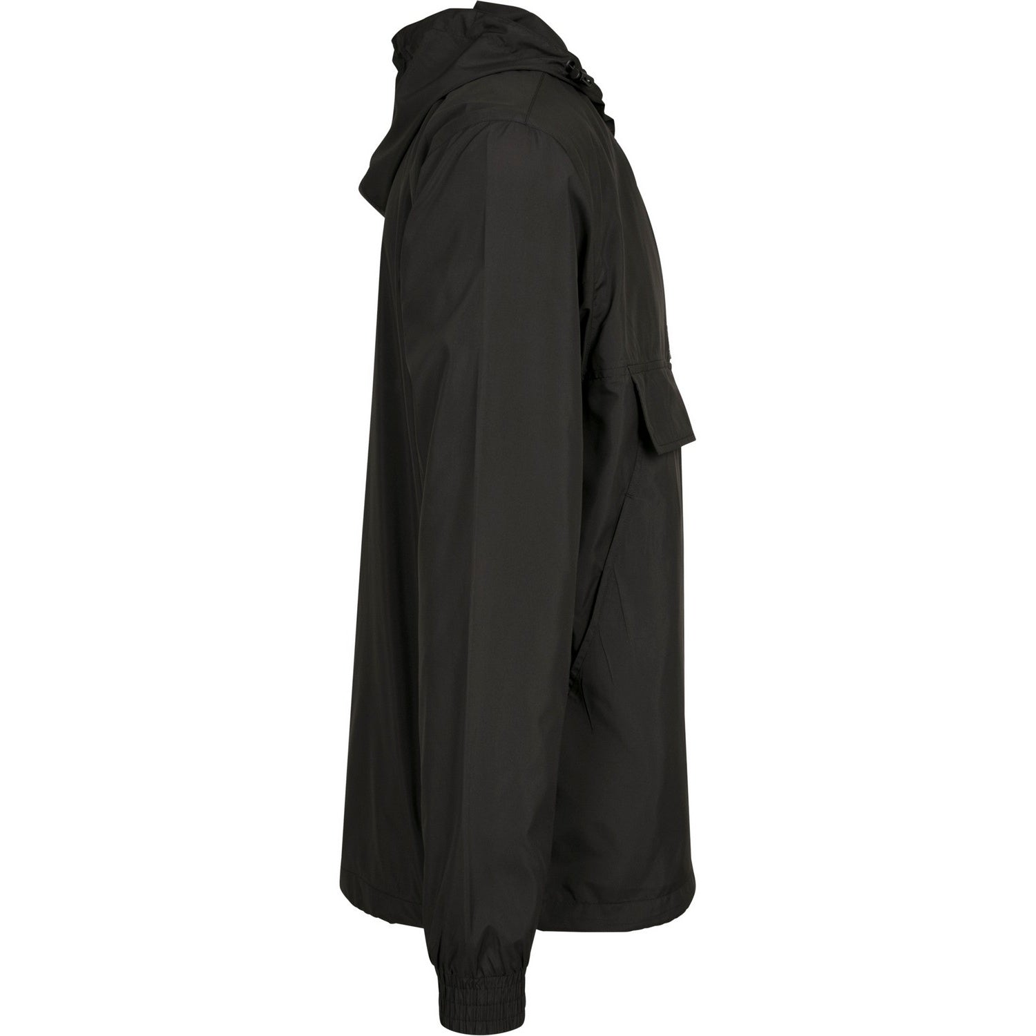Black - Side - Build Your Brand Unisex Adults Basic Pullover Jacket