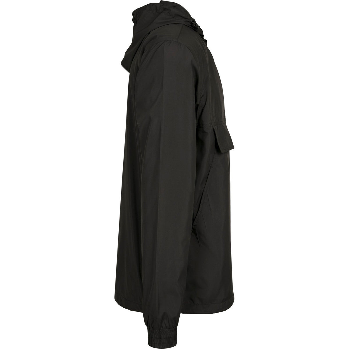 Black - Side - Build Your Brand Unisex Adults Basic Pullover Jacket