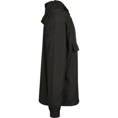 Black - Side - Build Your Brand Unisex Adults Basic Pullover Jacket