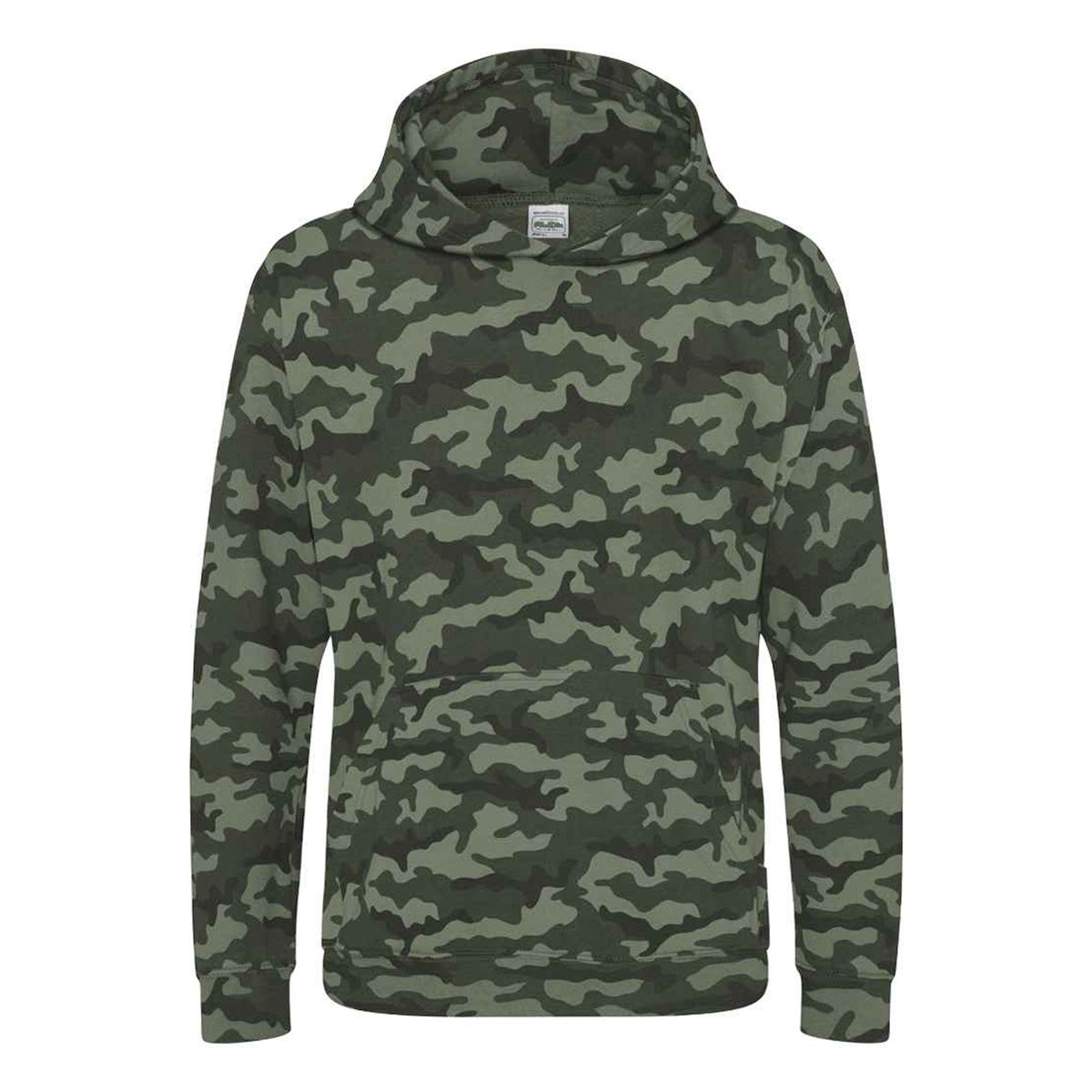 Green Camo - Front - Awdis Childrens-Kids Camo Hoodie