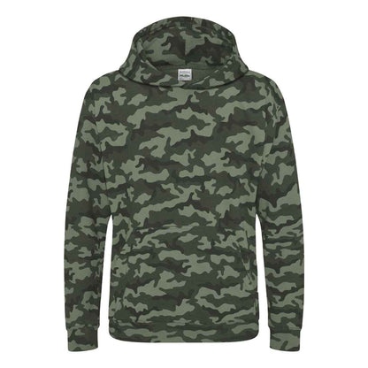 Green Camo - Front - Awdis Childrens-Kids Camo Hoodie