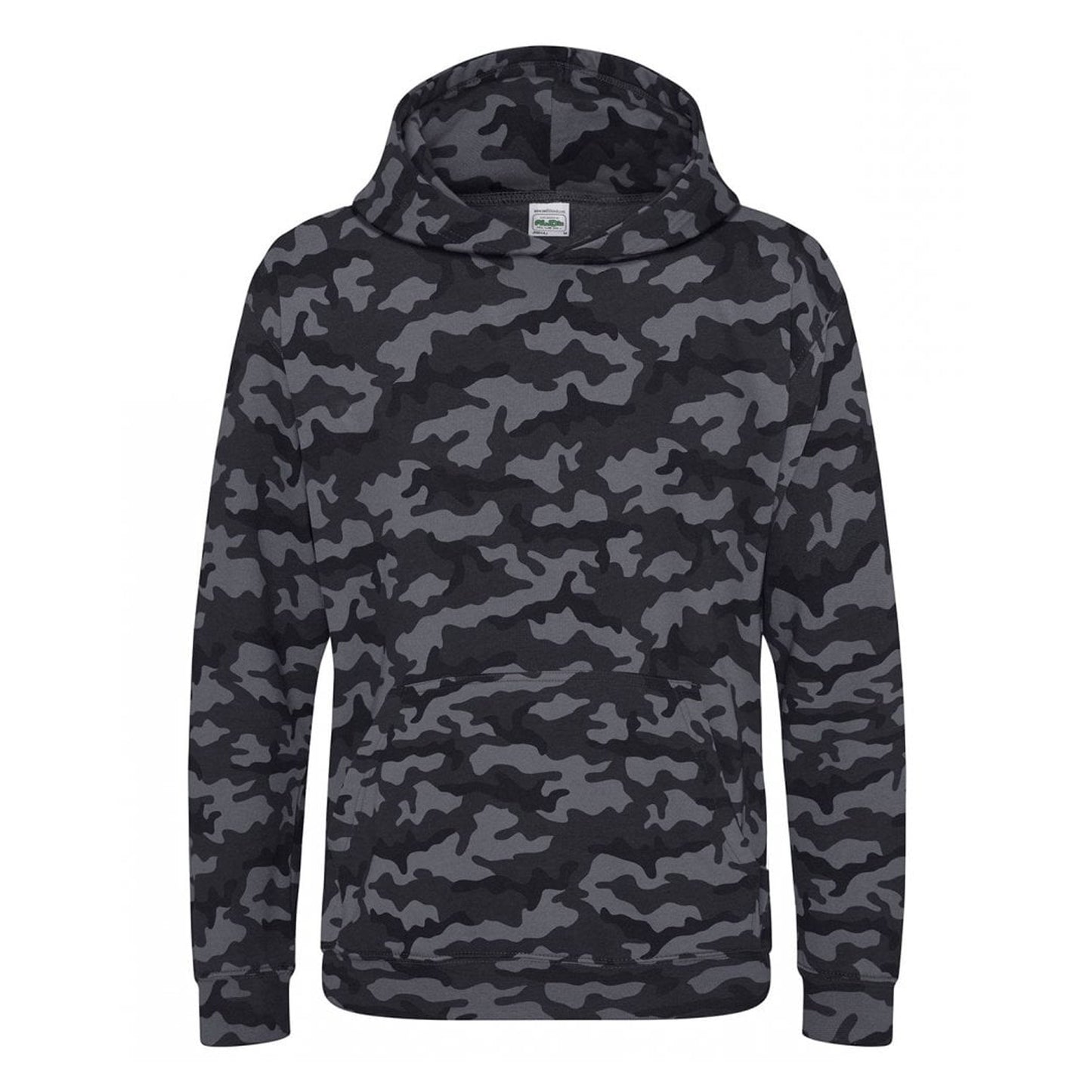 Black Camo - Front - Awdis Childrens-Kids Camo Hoodie