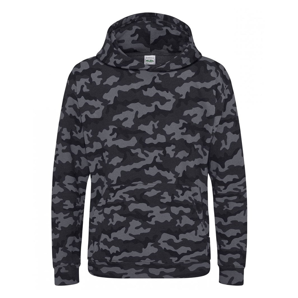 Black Camo - Front - Awdis Childrens-Kids Camo Hoodie