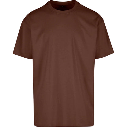 Chocolate Brown - Front - Build Your Brand Unisex Adults Heavy Oversized Tee