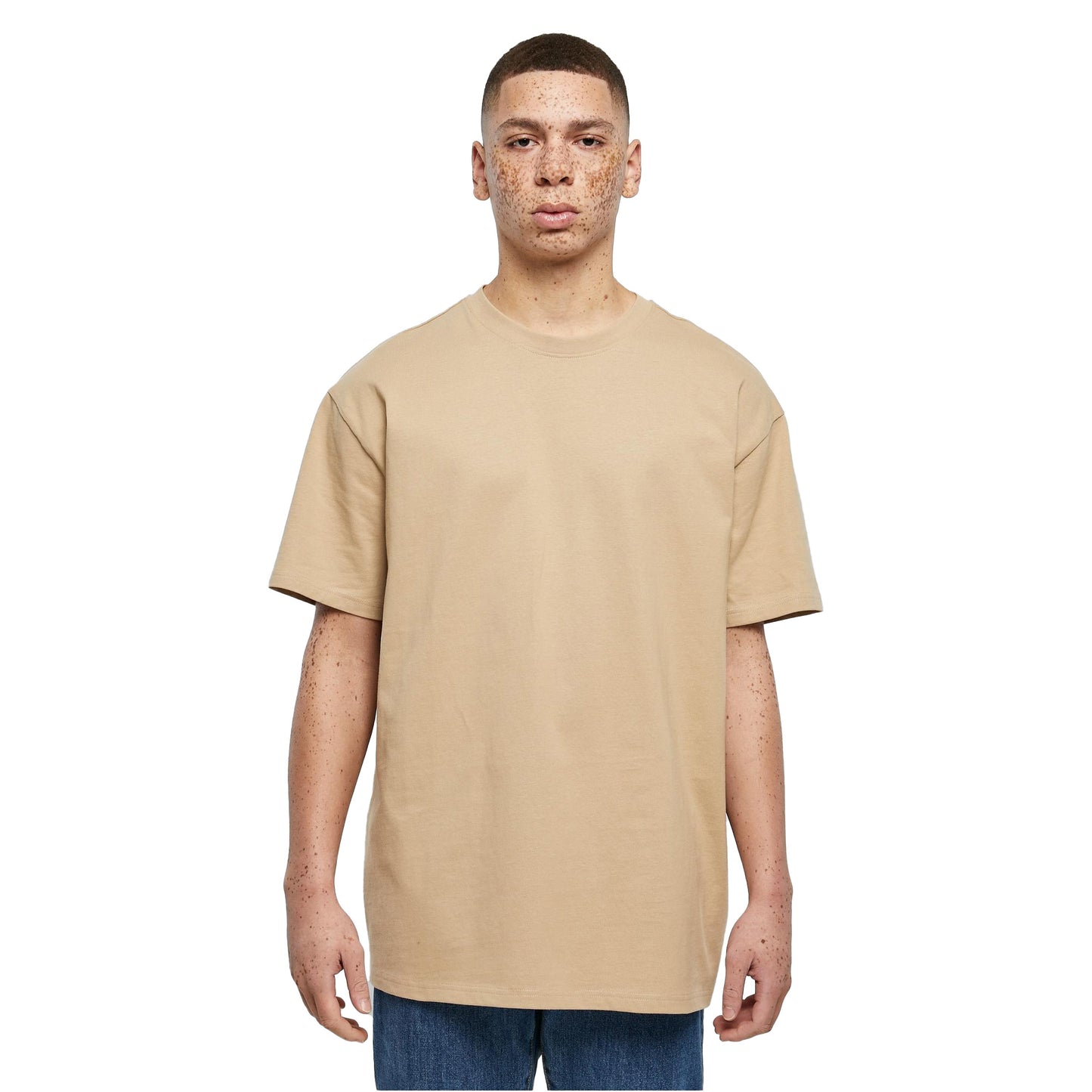 Union Beige - Lifestyle - Build Your Brand Unisex Adults Heavy Oversized Tee