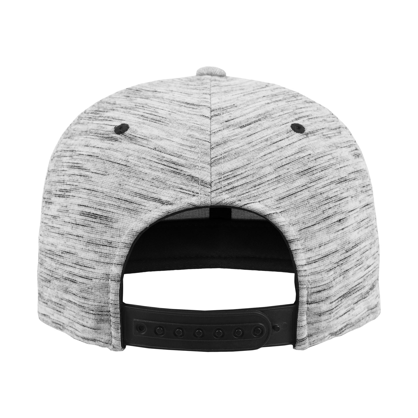 Black- Grey - Back - Flexfit By Yupoong Unisex Stripes Melange Crown Snapback Cap
