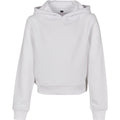 White - Front - Build Your Brand Girls Cropped Hoodie