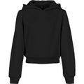 Black - Front - Build Your Brand Girls Cropped Hoodie