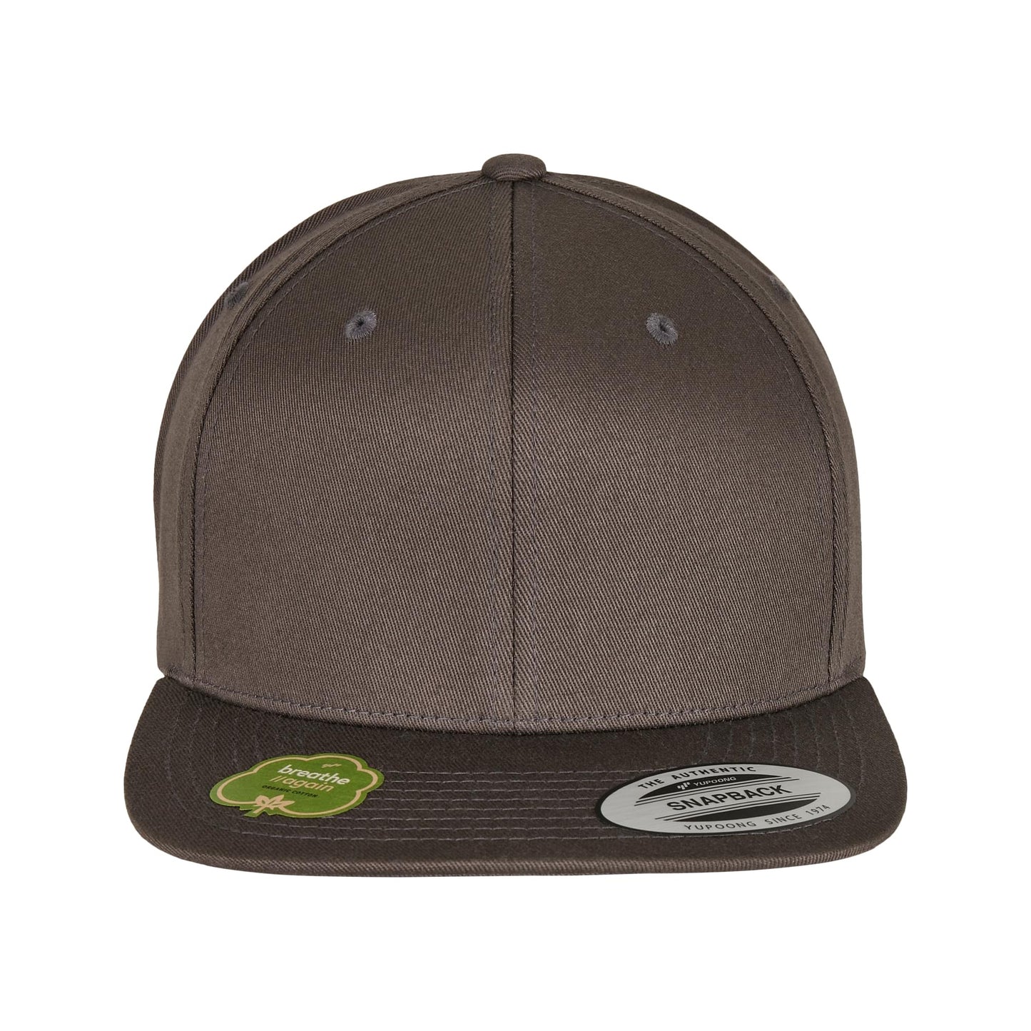 Dark Grey - Back - Flexfit by Yupoong Unisex Organic Cotton Snapback Cap