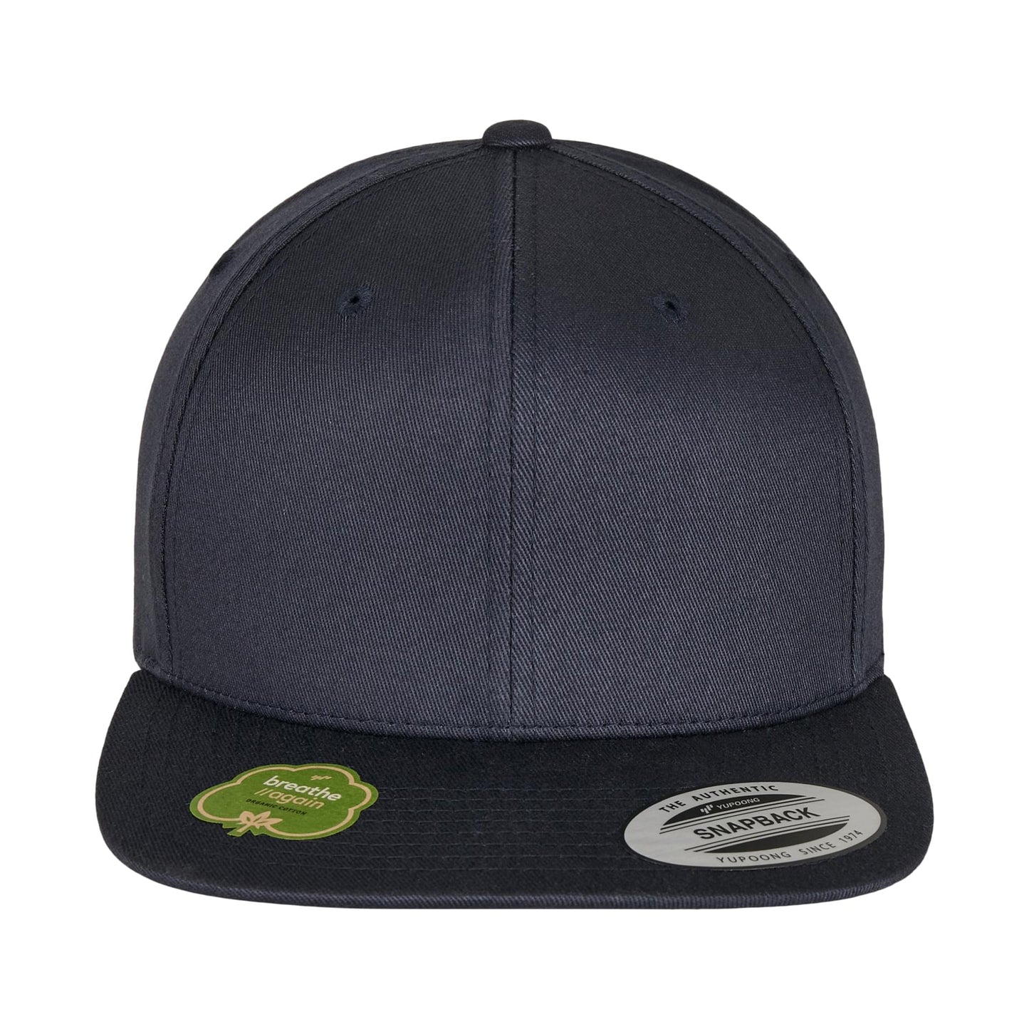 Dark Navy - Back - Flexfit by Yupoong Unisex Organic Cotton Snapback Cap