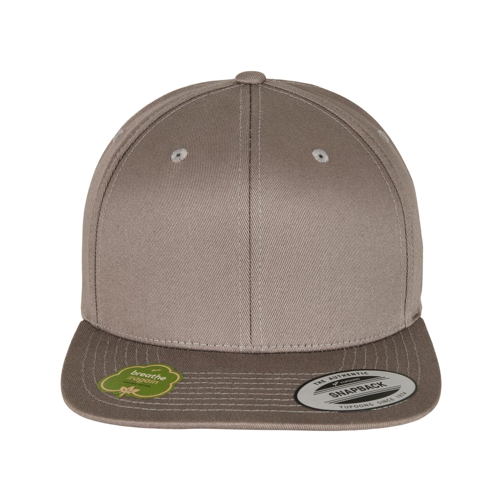 Pale Grey - Back - Flexfit by Yupoong Unisex Organic Cotton Snapback Cap