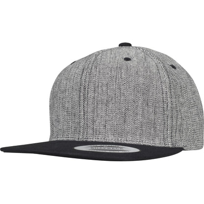 Black-Melange-Black - Front - Flexfit By Yupoong Unisex Melange Solid Snapback Cap