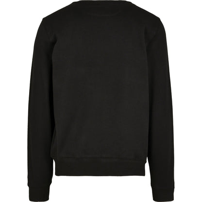 Black - Back - Build Your Brand Mens Premium Crew Neck Sweater