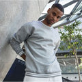 Heather Grey-White - Back - Build Your Brand Mens College Crew Neck Sweat