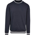 Navy-White - Front - Build Your Brand Mens College Crew Neck Sweat