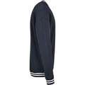 Navy-White - Side - Build Your Brand Mens College Crew Neck Sweat