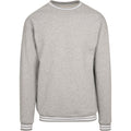 Heather Grey-White - Front - Build Your Brand Mens College Crew Neck Sweat