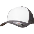 Dark Grey-White - Front - Flexfit by Yupoong Adults Unisex Coloured Front Mesh Trucker Cap