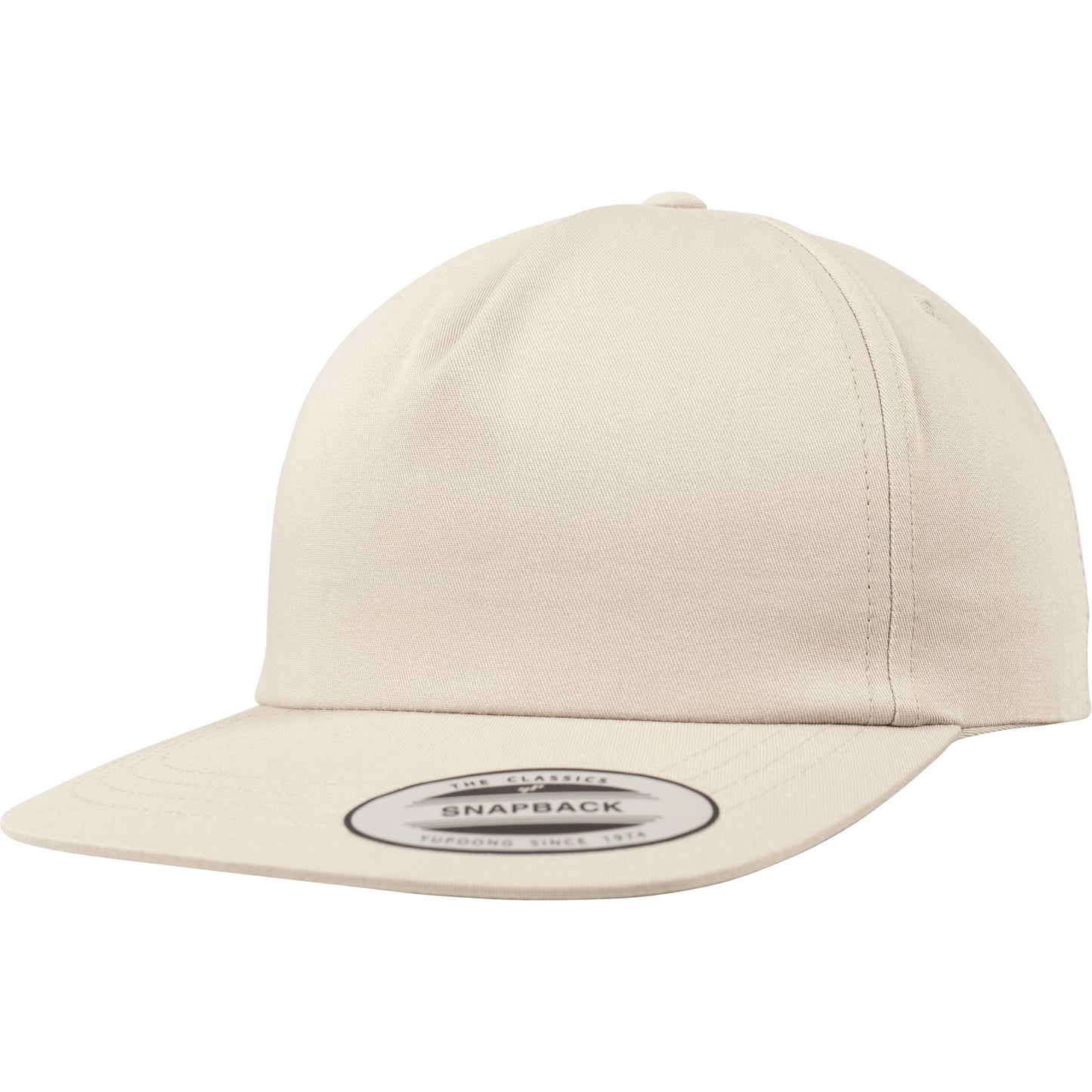 Khaki - Front - Yupoong Flexfit Unisex Unstructured 5 Panel Snapback Cap