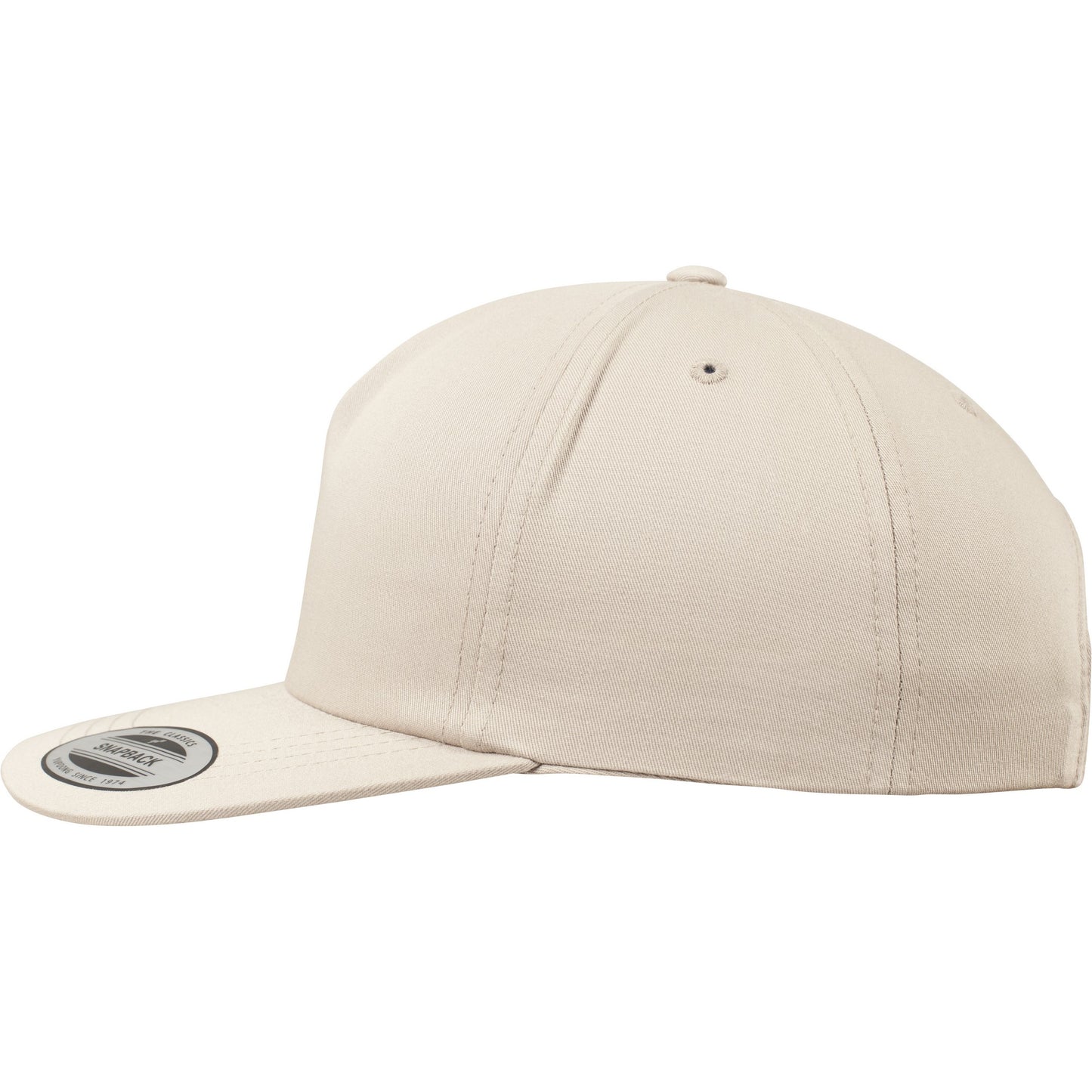 Khaki - Side - Yupoong Flexfit Unisex Unstructured 5 Panel Snapback Cap