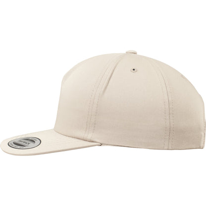 Khaki - Side - Yupoong Flexfit Unisex Unstructured 5 Panel Snapback Cap