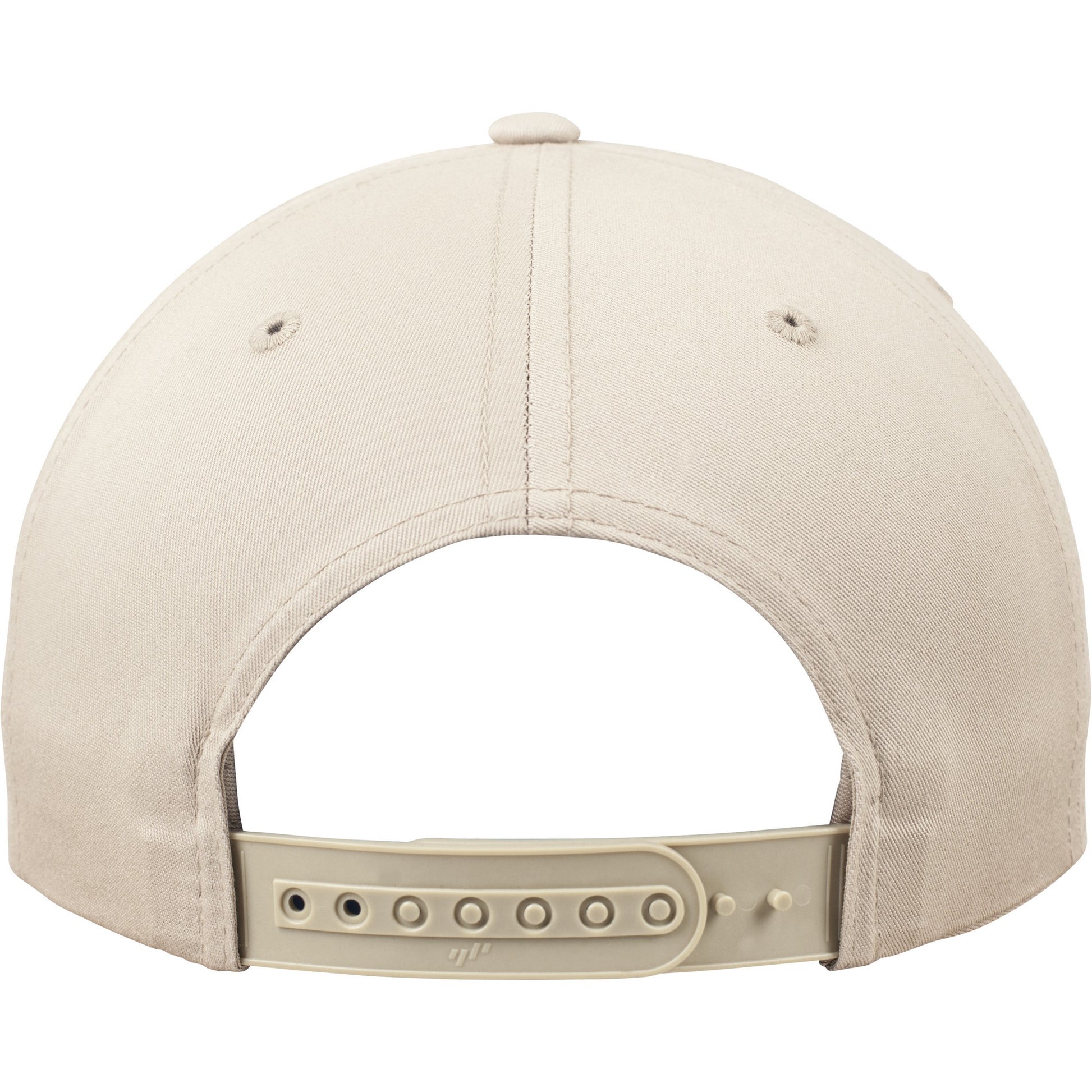 Khaki - Close up - Yupoong Flexfit Unisex Unstructured 5 Panel Snapback Cap