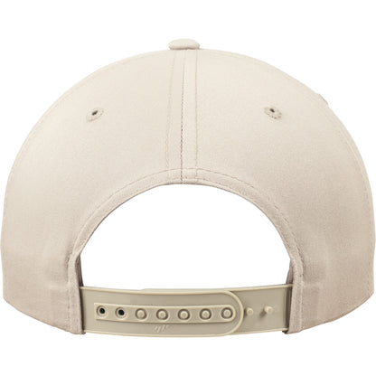 Khaki - Close up - Yupoong Flexfit Unisex Unstructured 5 Panel Snapback Cap