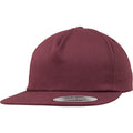 Maroon - Front - Yupoong Flexfit Unisex Unstructured 5 Panel Snapback Cap