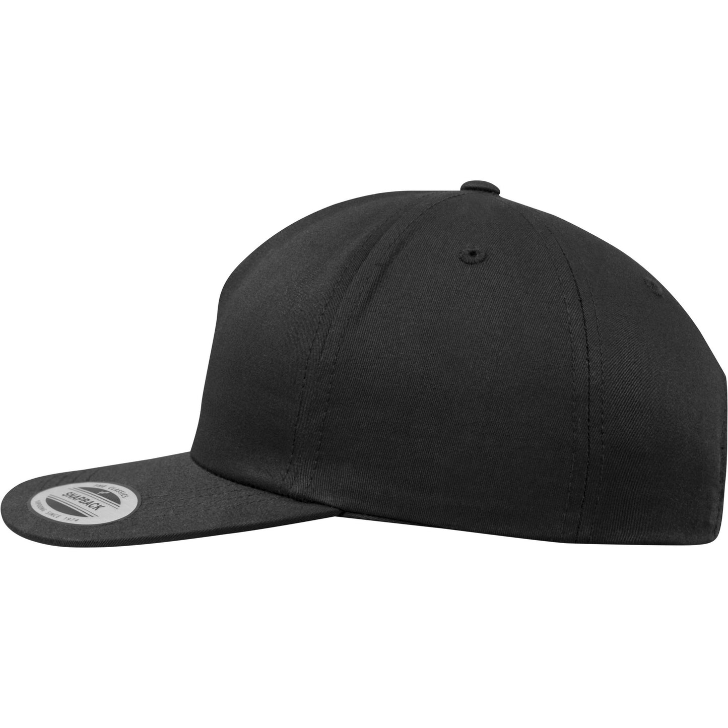 Black - Side - Yupoong Flexfit Unisex Unstructured 5 Panel Snapback Cap