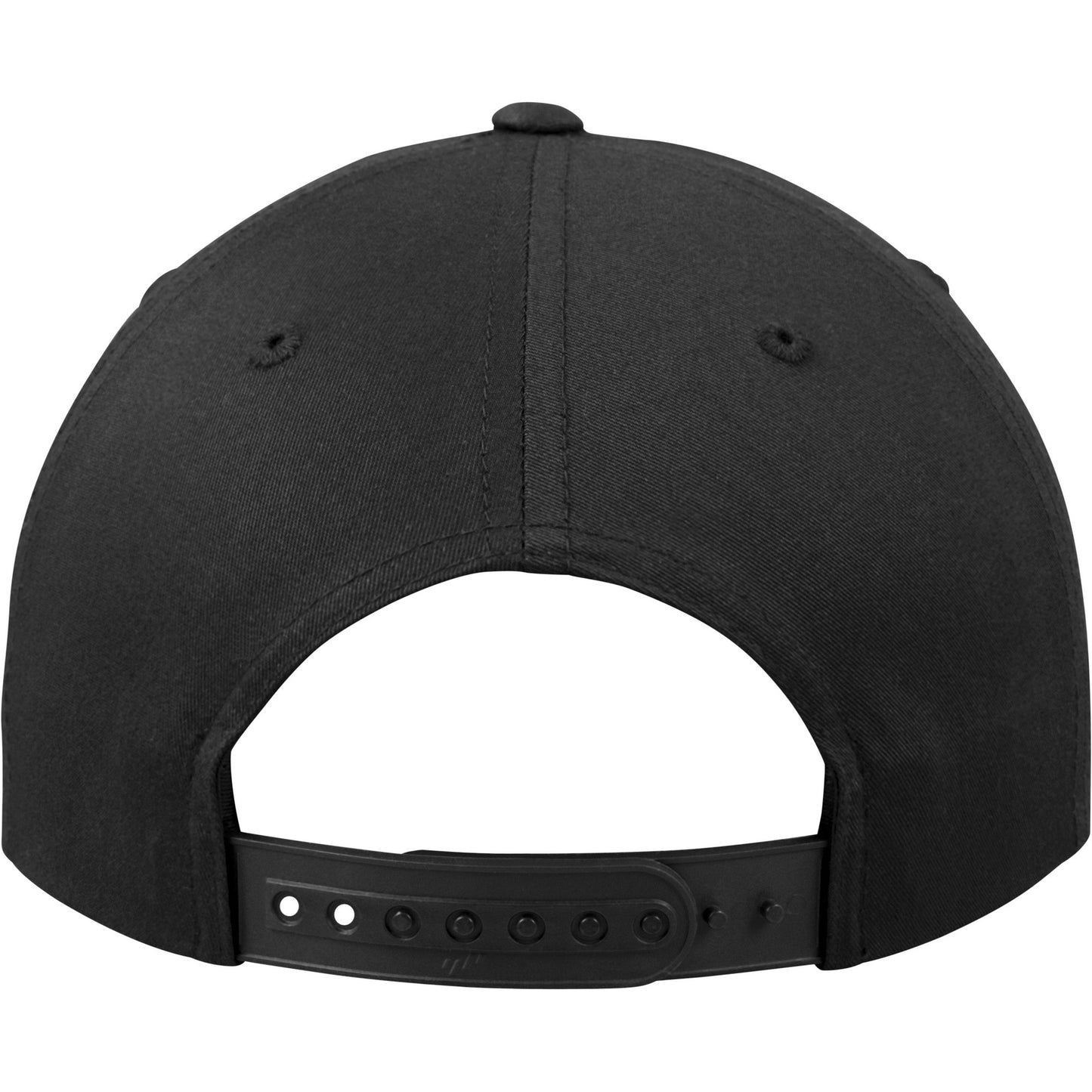Black - Close up - Yupoong Flexfit Unisex Unstructured 5 Panel Snapback Cap