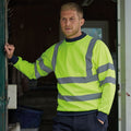 Yellow-Navy - Side - PRO RTX Mens High Visibility Sweatshirt