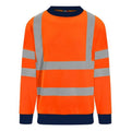 Orange-Navy - Front - PRO RTX Mens High Visibility Sweatshirt