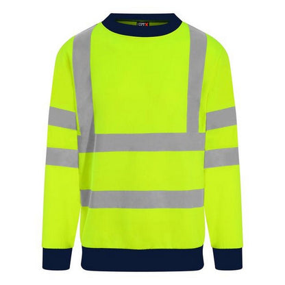 Yellow-Navy - Front - PRO RTX Mens High Visibility Sweatshirt