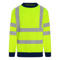 Yellow-Navy - Front - PRO RTX Mens High Visibility Sweatshirt
