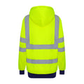 Yellow-Navy - Back - Pro RTX High Visibility Unisex Adults Reflective Hoodie