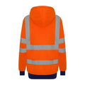 Orange-Navy - Back - Pro RTX High Visibility Unisex Adults Reflective Hoodie