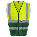 Royal Blue-Hi Vis Yellow - Side - Pro RTX High Visibility Unisex Adults Executive Waistcoat