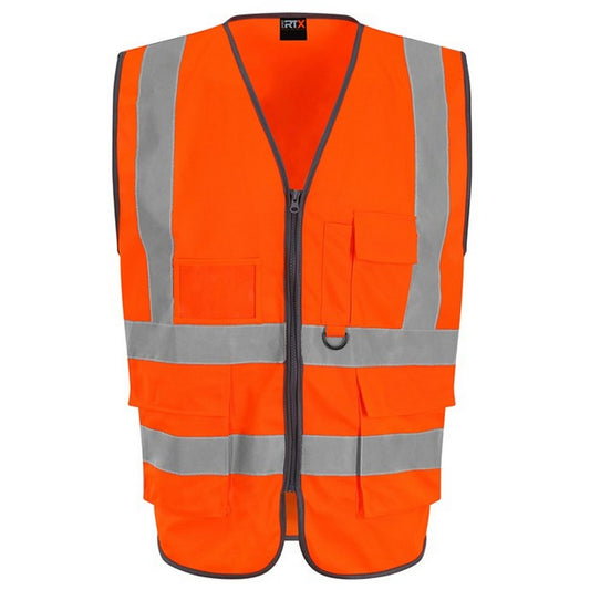 Orange - Front - Pro RTX High Visibility Unisex Adults Executive Waistcoat