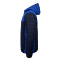 Navy-Royal Blue - Side - Finden and Hales Unisex Adults Hooded Contrast Padded Jacket