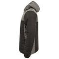 Black-Gunmetal Grey - Side - Finden and Hales Unisex Adults Hooded Contrast Padded Jacket