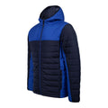 Navy-Royal Blue - Back - Finden and Hales Unisex Adults Hooded Contrast Padded Jacket