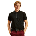 Black - Back - Asquith & Fox Mens Zip Polo Shirt